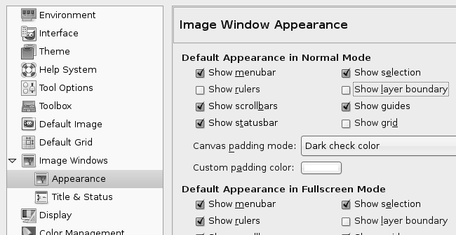 my default image settings