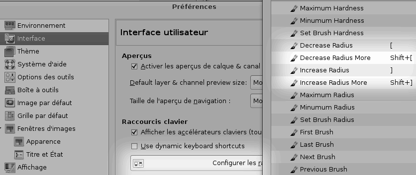 Keyboard shortcuts can allow you to change brush sizes and other parameters on the fly